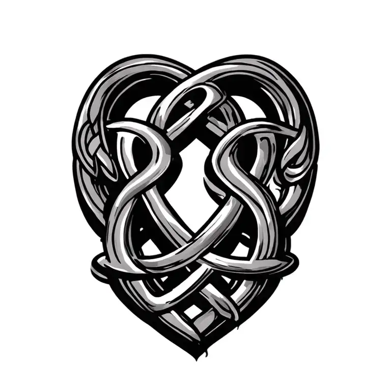 "TC" "RB" "RB" RB as a Celtic love knot tattoo design idea