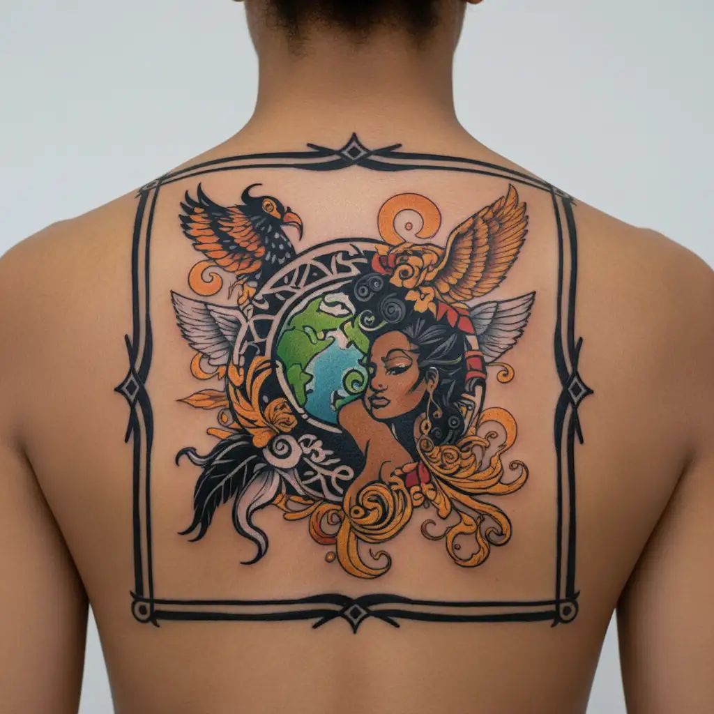 Gemini and mother Earth wind and fire tattoo design idea