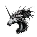 Dragon And Unicorn tattoo design idea