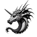 Dragon And Unicorn tattoo design idea