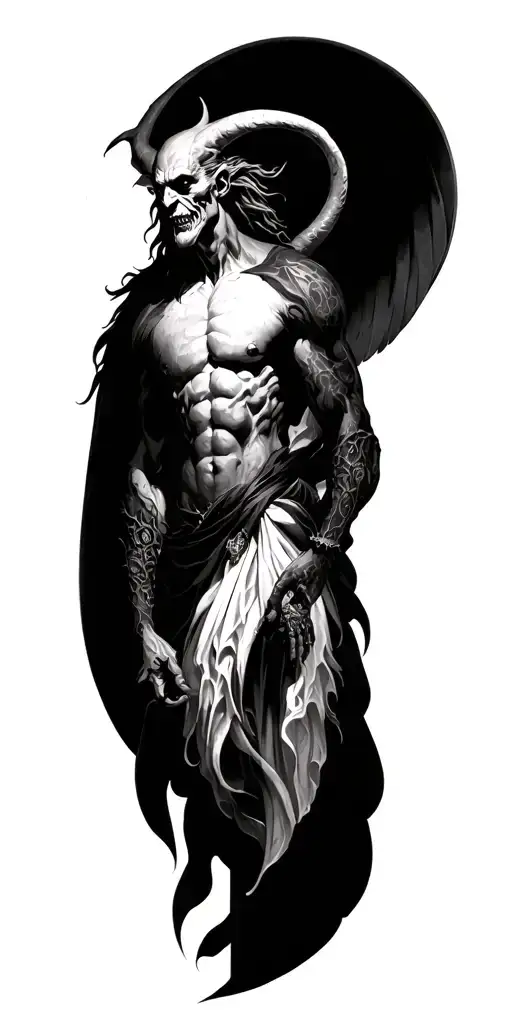 Lucifer mammon Asmodeus Leviathan Beelzebub Satan Belphegor tattoo design idea