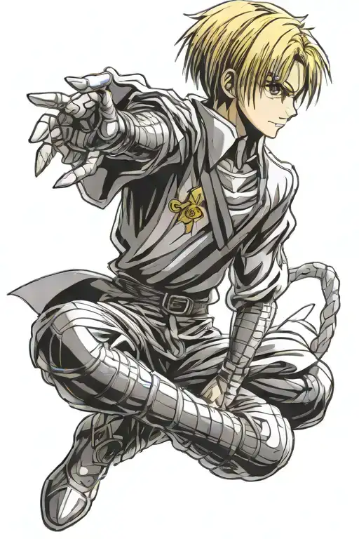 Kurapika from Hunter x Hunter chain wrapped tattoo design idea