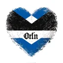 honduran flag in shape of heart with name orlin tattoo design idea