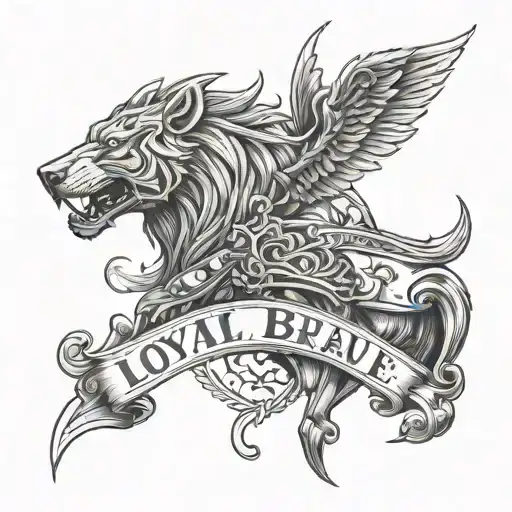 loyal brave and true tattoo design idea