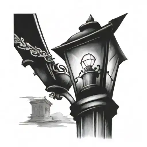 lamp post tattoo design idea