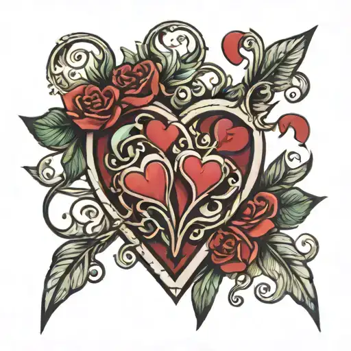 brandon with hearts tattoo design idea