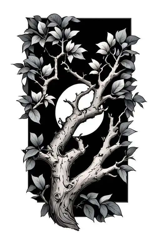 Oakland tree branch tattoo design idea