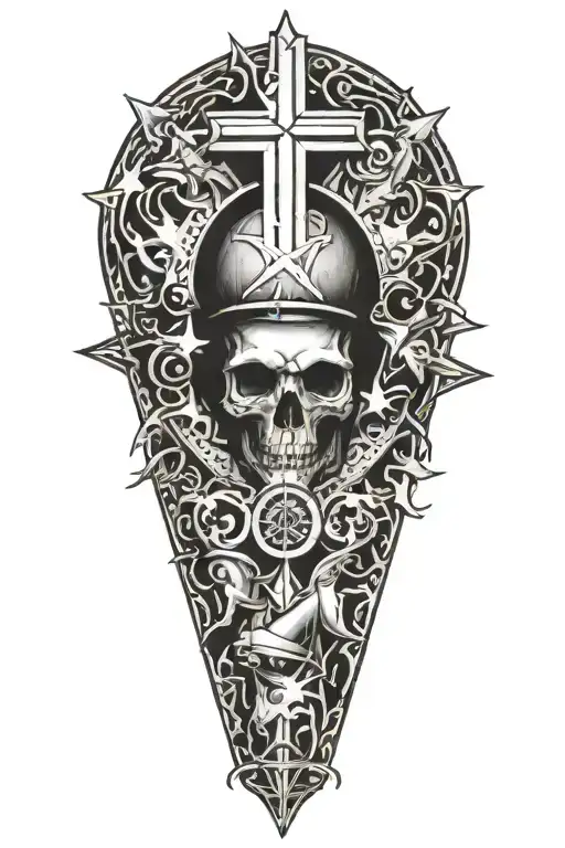 religion, war, life tattoo design idea