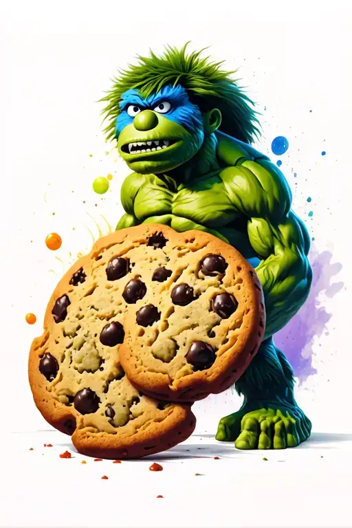 hulk cookie monster tattoo design idea