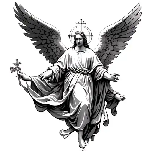 Catholic gaurdian Angel tattoo design idea