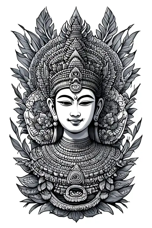 Cambodian elements symbolizing tattoo design idea