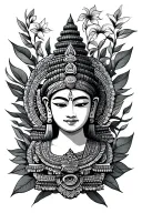 Cambodian elements symbolizing tattoo design idea