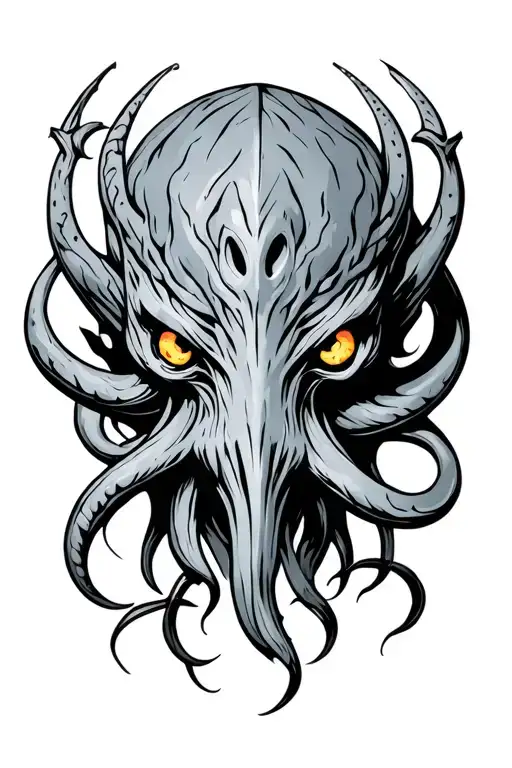 cthulhu head nordic runes tattoo design idea