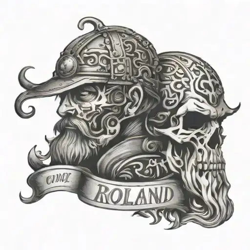 I want you to fuse the words Roland and Harland together as one  tattoo design idea