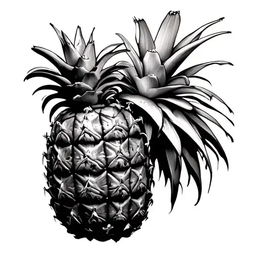 pineapple grenade mixed together tattoo design idea