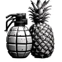 pineapple grenade mixed together tattoo design idea