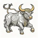 charging bull tattoo design idea