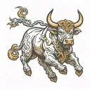 charging bull tattoo design idea
