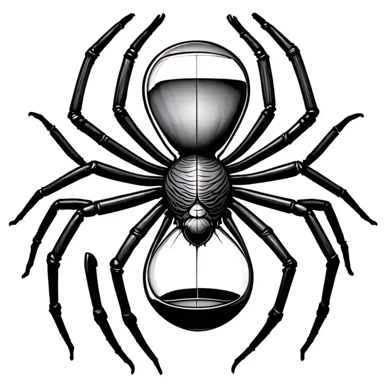 hourglass and spider tattoo design idea