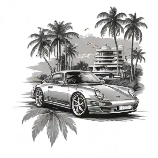 Porsche 911 tattoo design idea