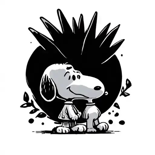 snoopy and spike tattoo design idea