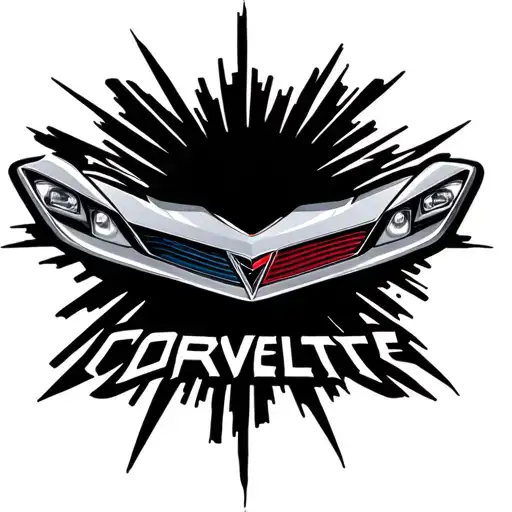 corvette badge with the word corvette underneath  tattoo design idea