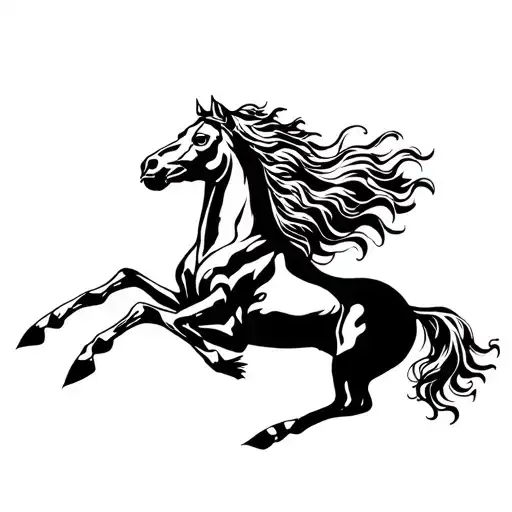 Leo & horse running tattoo design idea