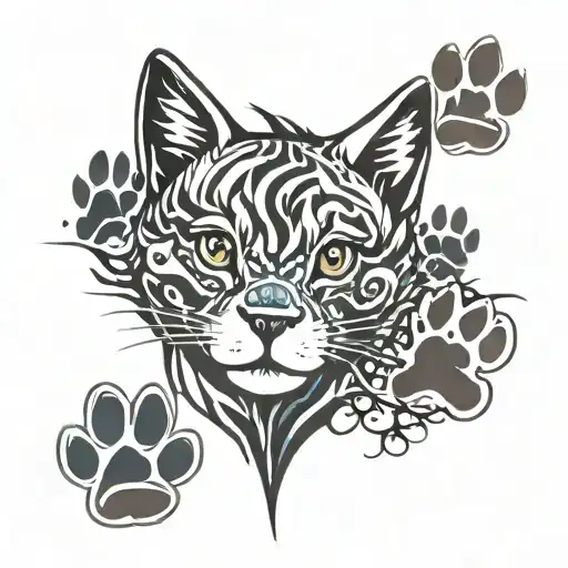 animal paw prints tattoo design idea