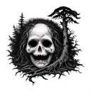 Haunted Forest tattoo design idea