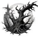 Haunted Forest tattoo design idea