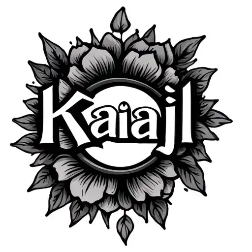 kajal name written tattoo design idea