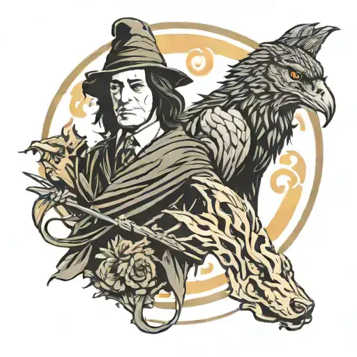 Harry Potter Snape animals tattoo design idea