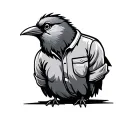 cartoon bird wearing shirt tattoo design idea