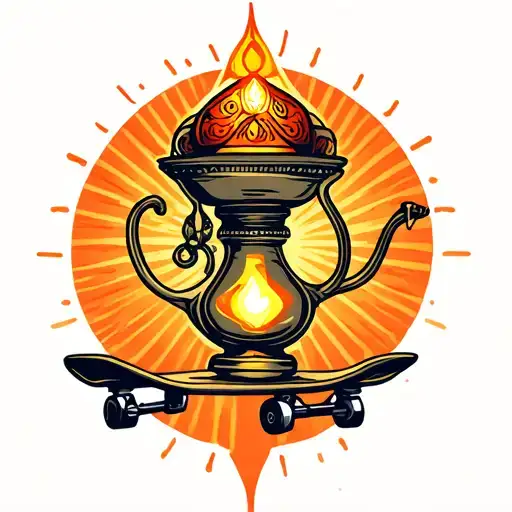 Flip Skateboards genie lamp tattoo design idea
