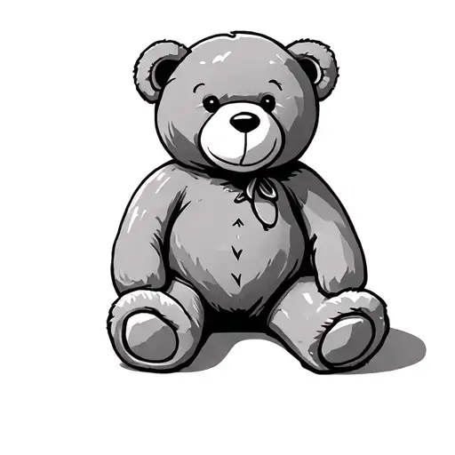 Fine Line Teddy Bear tattoo design idea