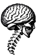 Brain nervous system spine tattoo design idea