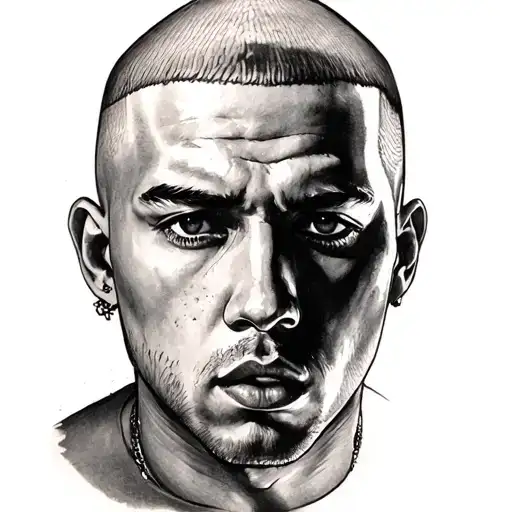 eminem face portrait tattoo design idea