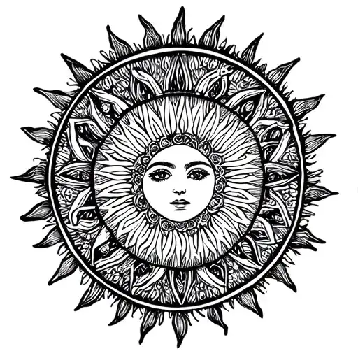 kurdistan sun tattoo design idea