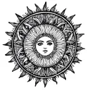 kurdistan sun tattoo design idea