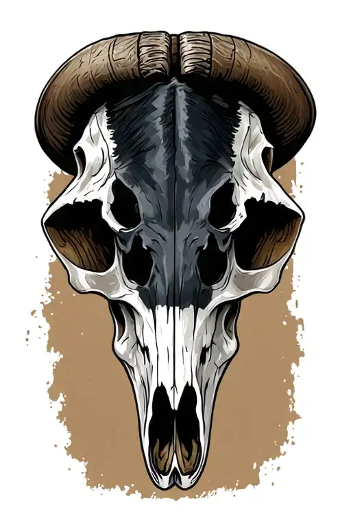 realistic Texas longhorn skull tattoo design idea