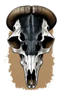realistic Texas longhorn skull tattoo design idea