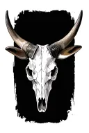 realistic Texas longhorn skull tattoo design idea