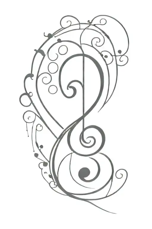 treble clef bass clef tattoo design idea