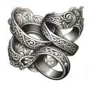 A and J tattoo for wedding rings tattoo design idea