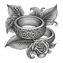 A and J tattoo for wedding rings tattoo design idea