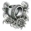 A and J tattoo for wedding rings tattoo design idea