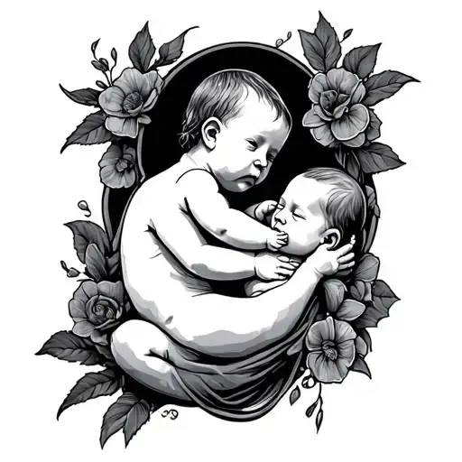 Father -abortion baby tattoo design idea