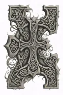 Celtic cross roots tattoo design idea
