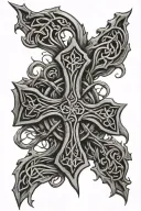 Celtic cross roots tattoo design idea