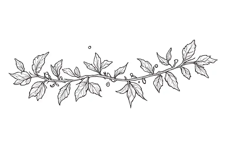 primrose and sundrop vine thin long tattoo design idea